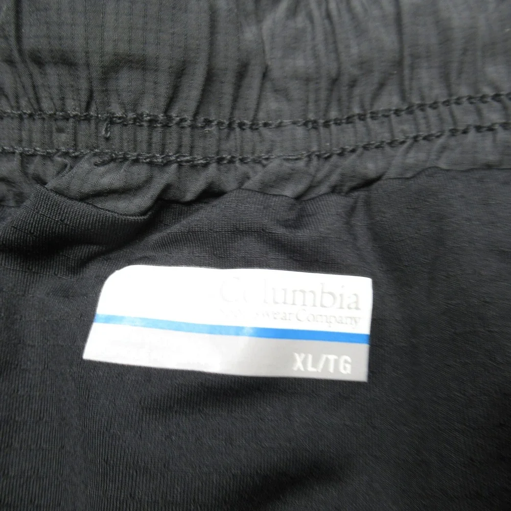 Columbia Swim Shorts Mens XL‎ Black Lined Elastic Drawstring Waist Trunks Board